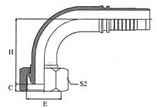 90º Metric Female Multiseal